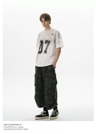 Stained Washed Jersey T-Shirt Korean Street Fashion T-Shirt By MaxDstr Shop Online at OH Vault