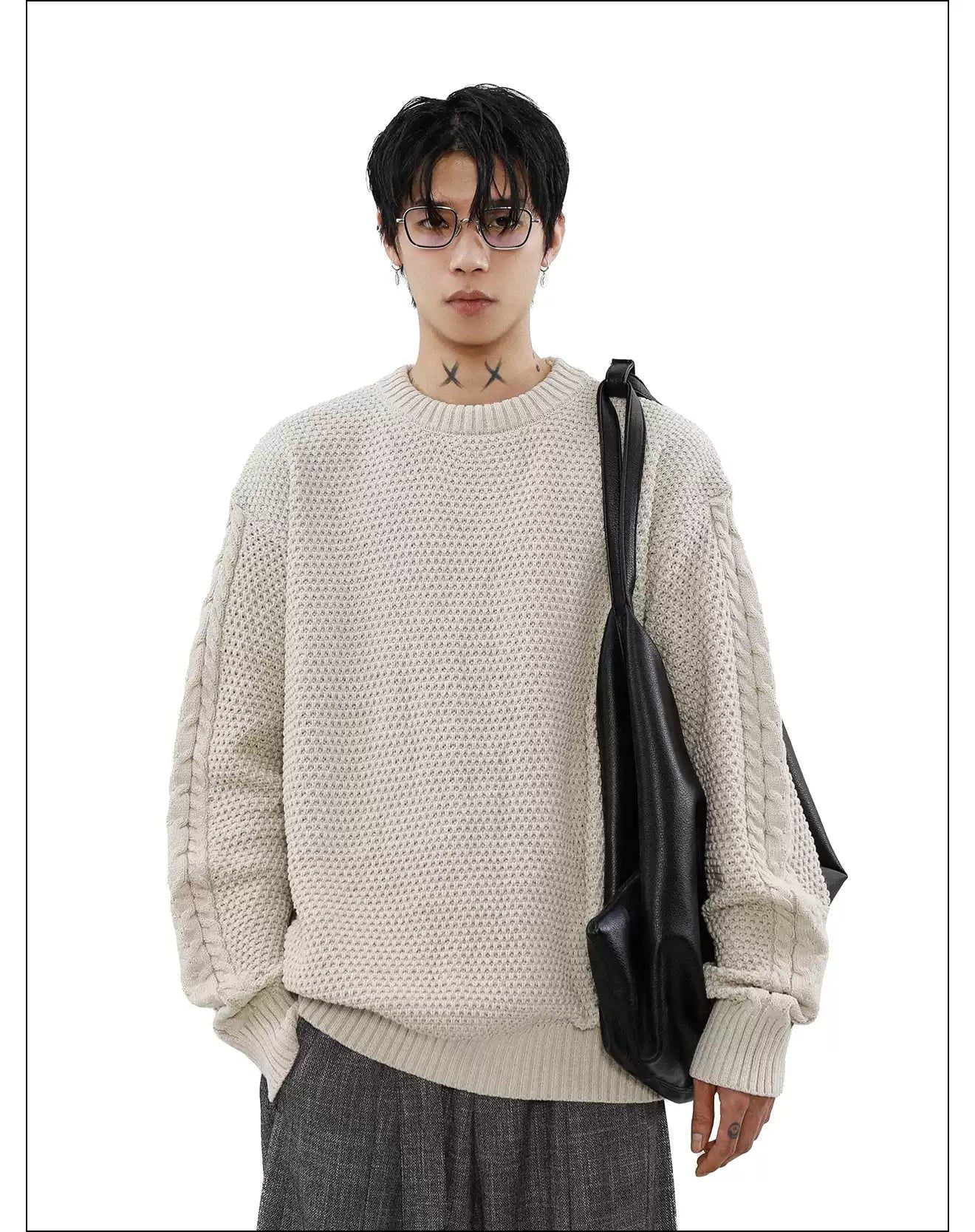 Multi-Pattern Plain Color Sweater Korean Street Fashion Sweater By Mr Nearly Shop Online at OH Vault