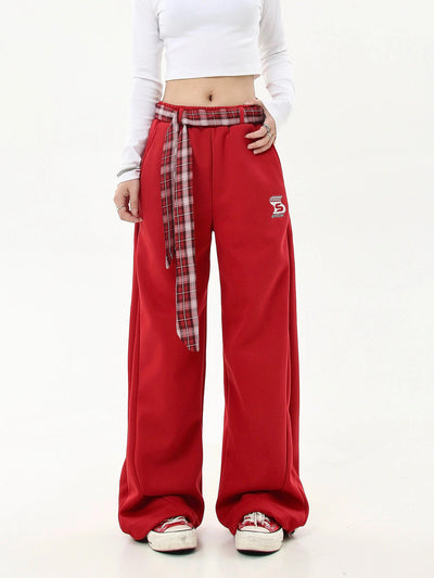 Plaid Waist Strap Sweatpants Korean Street Fashion Pants By Blacklists Shop Online at OH Vault