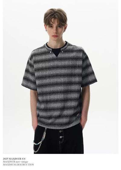 Contrast Smudged Stripes T-Shirt Korean Street Fashion T-Shirt By MaxDstr Shop Online at OH Vault