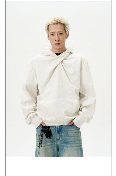 Cross-Cut Structured Hoodie Korean Street Fashion Hoodie By A PUEE Shop Online at OH Vault