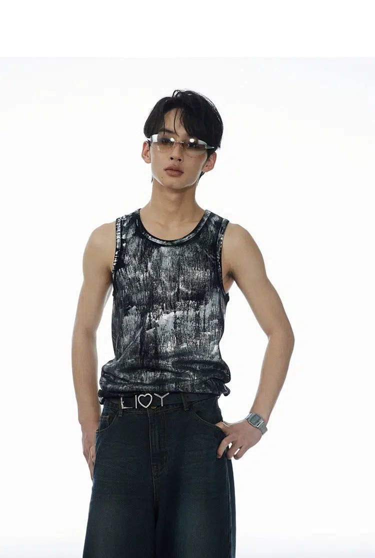 Paint Smudges Tank Top Korean Street Fashion Tank Top By Cro World Shop Online at OH Vault