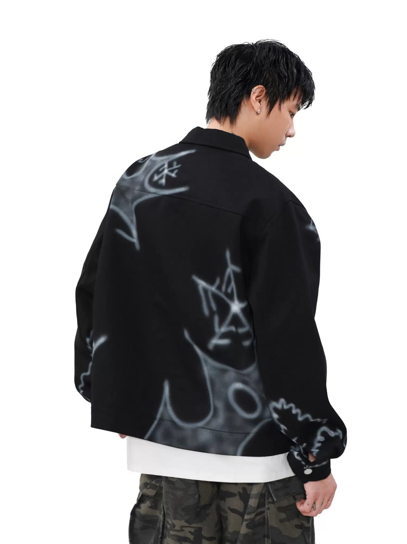 Graffiti Paints Zippered Jacket Korean Street Fashion Jacket By Mr Nearly Shop Online at OH Vault