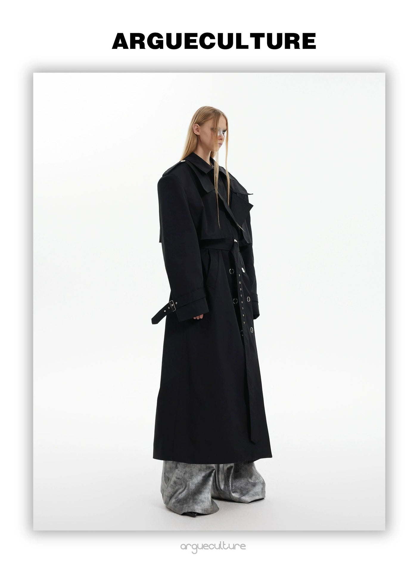 Structured Double-Breasted Trench Coat Korean Street Fashion Long Coat By Argue Culture Shop Online at OH Vault