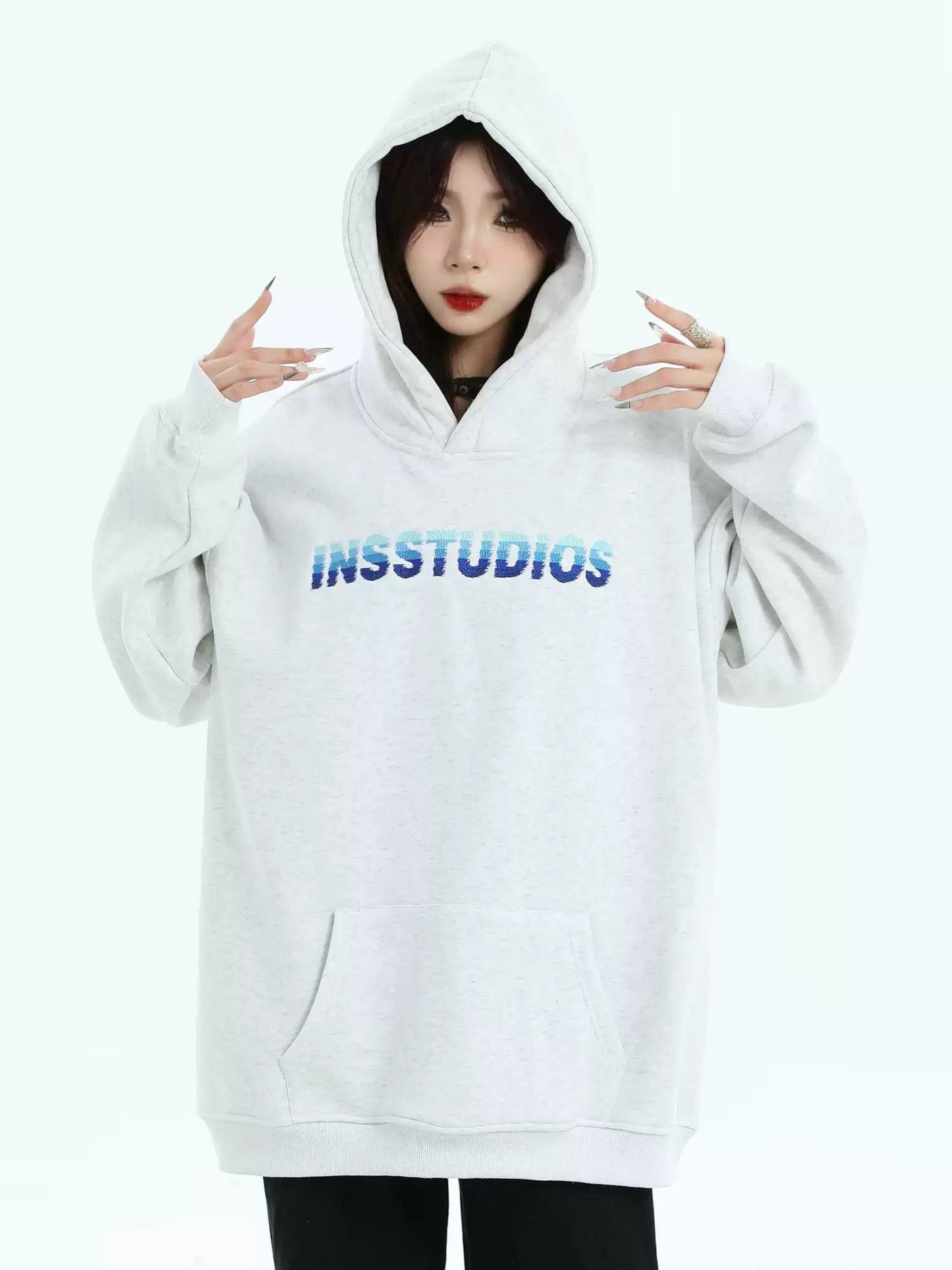 Color Gradient Stitch Hoodie Korean Street Fashion Hoodie By INS Korea Shop Online at OH Vault