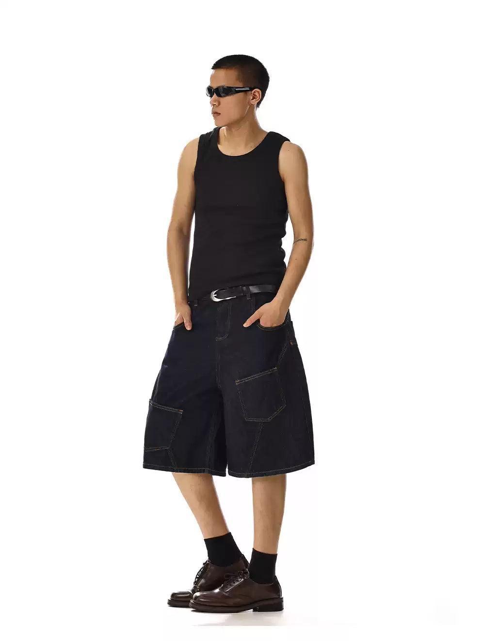 Scattered Pockets Denim Shorts Korean Street Fashion Shorts By MEBXX Shop Online at OH Vault