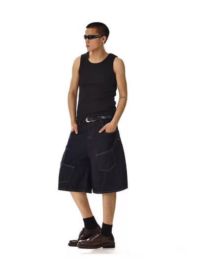 Scattered Pockets Denim Shorts Korean Street Fashion Shorts By MEBXX Shop Online at OH Vault