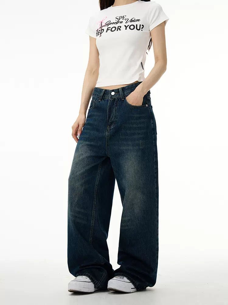 Minimal Whiskers Faded Jeans Korean Street Fashion Jeans By 77Flight Shop Online at OH Vault