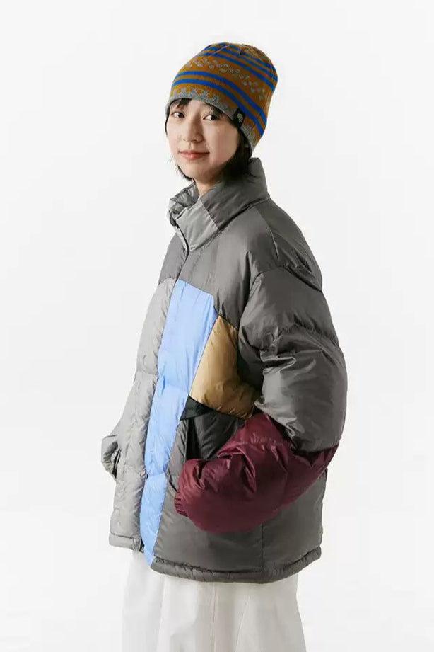 Color Block Quilted Puffer Jacket Korean Street Fashion Jacket By Crying Center Shop Online at OH Vault