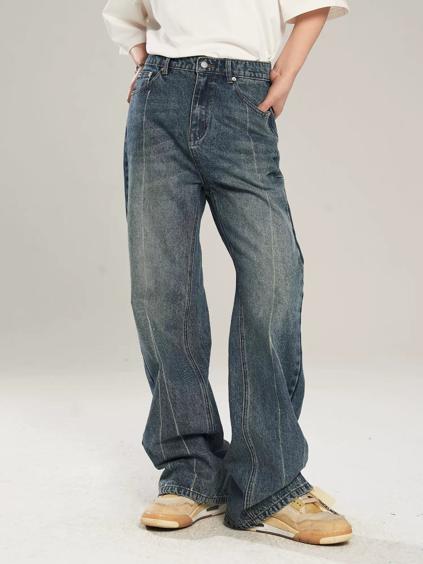 Thin Line Detail Jeans Korean Street Fashion Jeans By New Start Shop Online at OH Vault