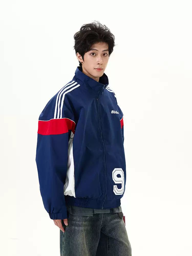 Three-Bar Sports Jersey Jacket Korean Street Fashion Jacket By 77Flight Shop Online at OH Vault