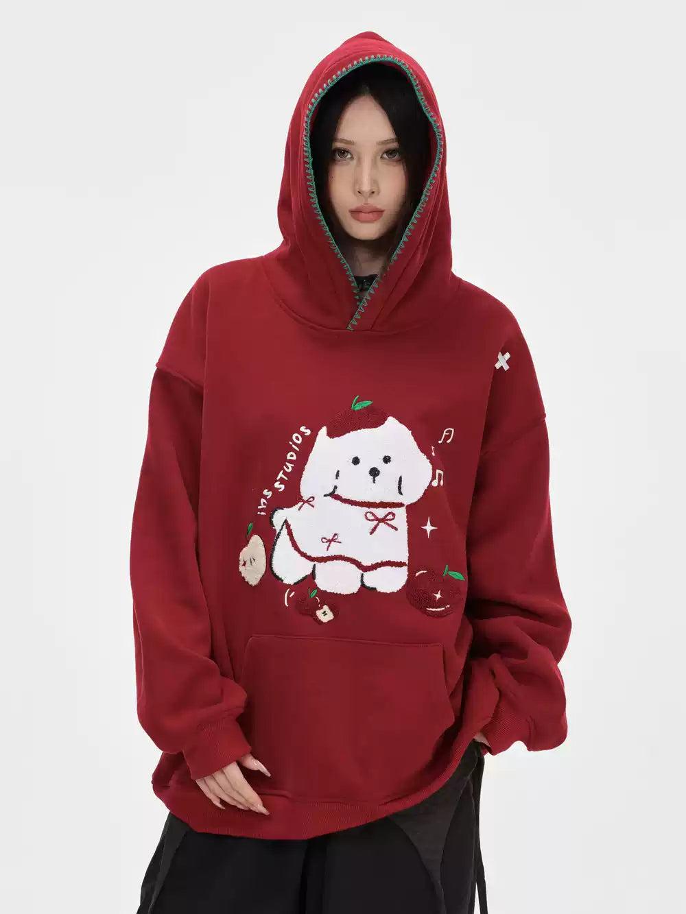 Graphic Pattern Embroidered Hoodie Korean Street Fashion Hoodie By INS Korea Shop Online at OH Vault