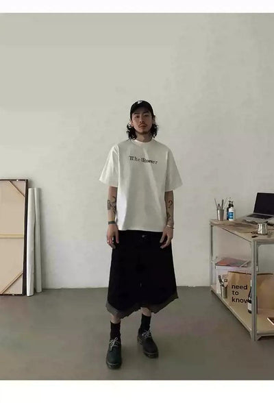 Raw Edge Button Down Denim Shorts Korean Street Fashion Shorts By In Knots Shop Online at OH Vault
