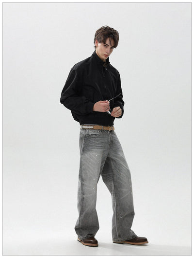 Plain Full-Zip Bomber Jacket Korean Street Fashion Jacket By Mr Nearly Shop Online at OH Vault