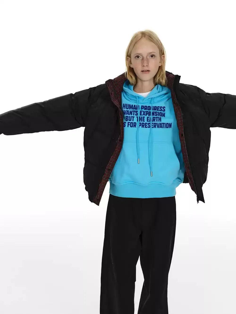 Reversible Plaid Down Jacket Korean Street Fashion Jacket By Country Moment Shop Online at OH Vault