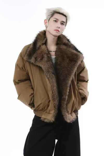 Thick Faux Fur Puffer Jacket Korean Street Fashion Jacket By Turn Tide Shop Online at OH Vault