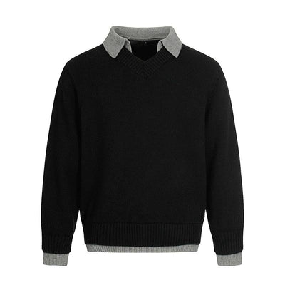 Layered Contrast Sweater Korean Street Fashion Sweater By Mr Nearly Shop Online at OH Vault