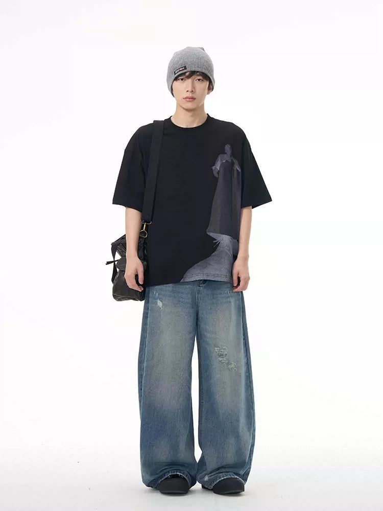 Minimal Distress Washed Jeans Korean Street Fashion Jeans By 77Flight Shop Online at OH Vault