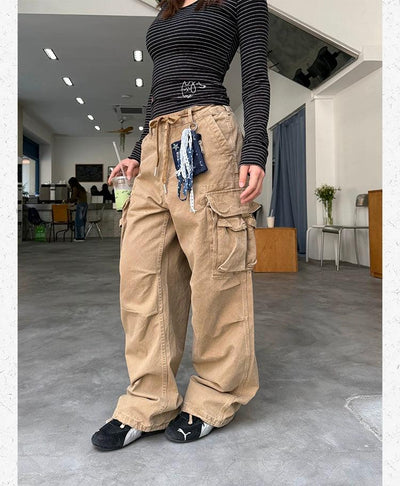 Classic Straight Cargo Jeans Korean Street Fashion Jeans By Made Extreme Shop Online at OH Vault