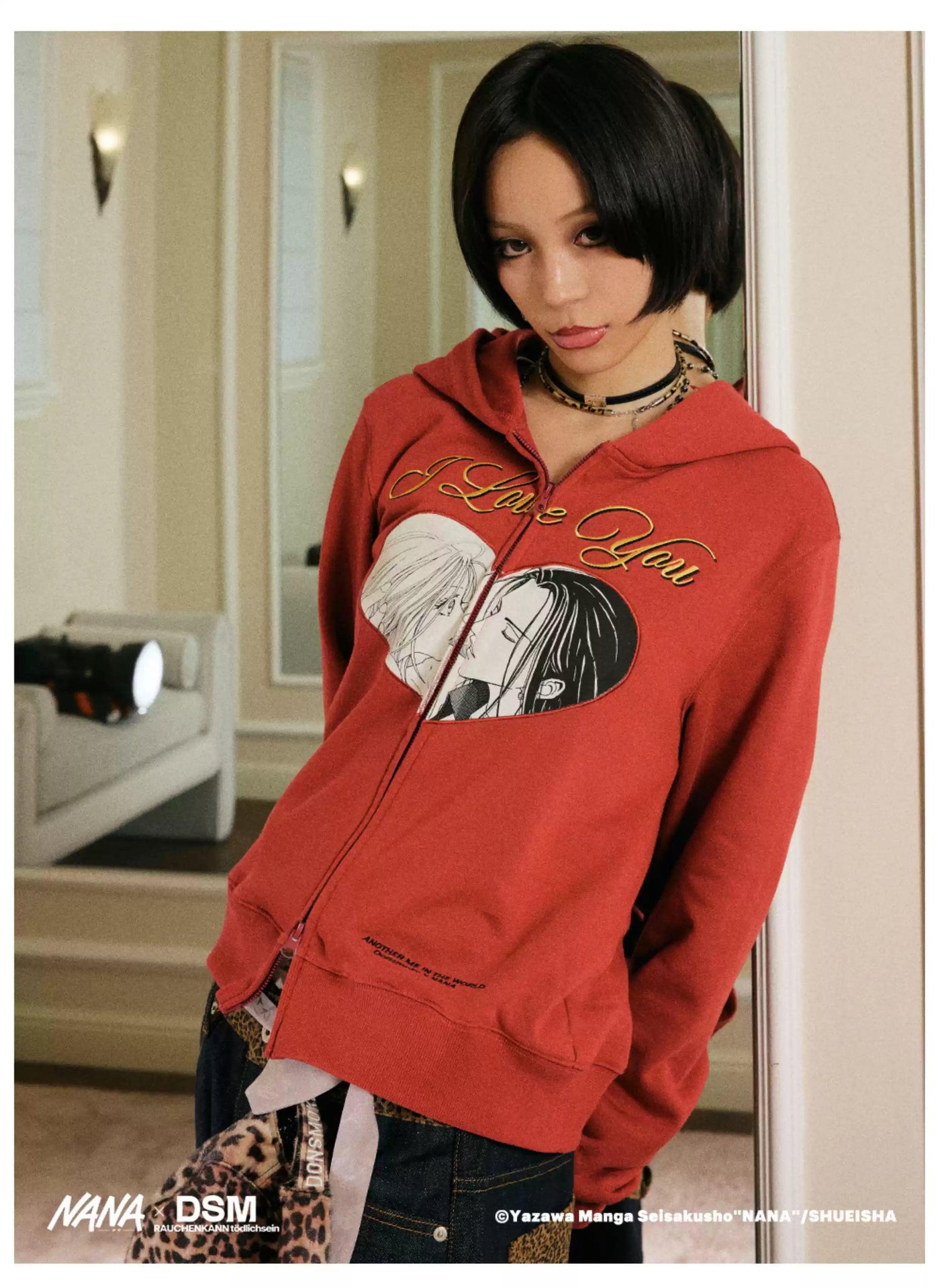 Heart Shape Graphic Zipped Hoodie Korean Street Fashion Hoodie By Donsmoke Shop Online at OH Vault