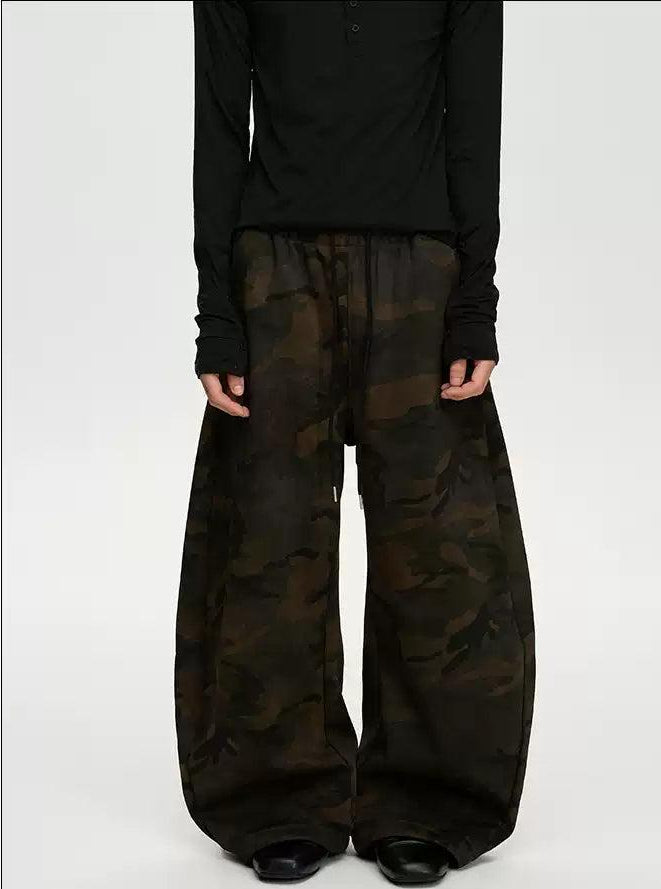 Dark Camo Drawstring Pants Korean Street Fashion Pants By A PUEE Shop Online at OH Vault