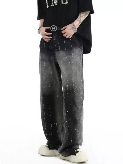 Gradient Beads Detail Jeans Korean Street Fashion Jeans By INS Korea Shop Online at OH Vault