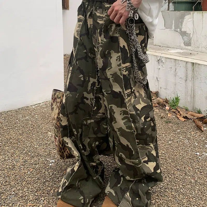Camouflage Workwear Cargo Pants Korean Street Fashion Pants By Pioneer of Heroism Shop Online at OH Vault