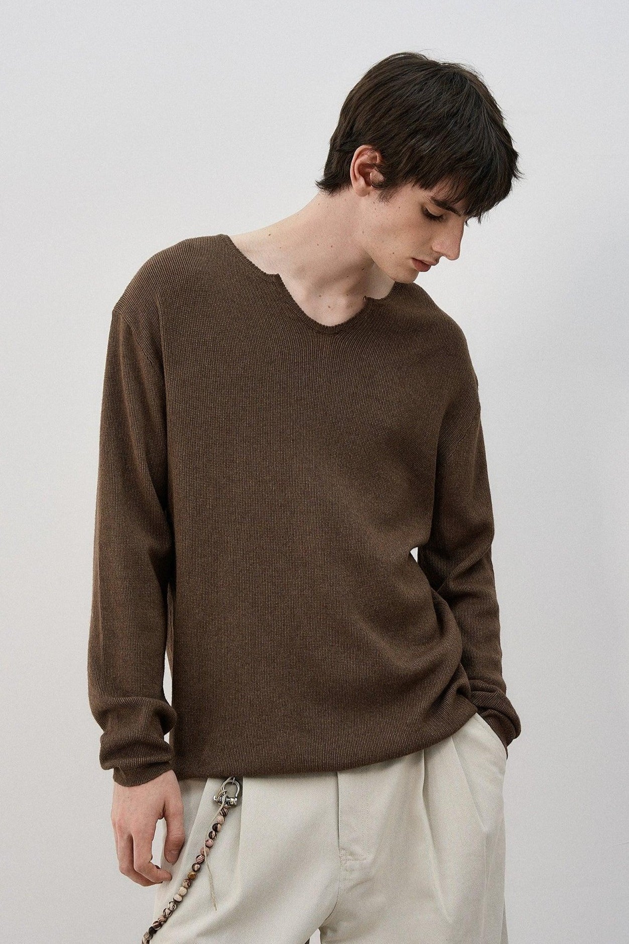 Curve Cuts Detail Sweater Korean Street Fashion Sweater By MaxDstr Shop Online at OH Vault