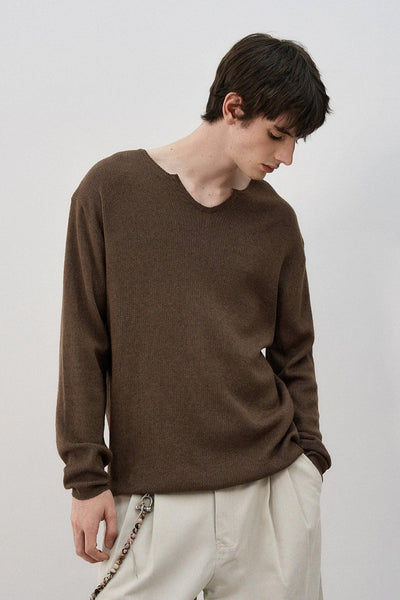 Curve Cuts Detail Sweater Korean Street Fashion Sweater By MaxDstr Shop Online at OH Vault