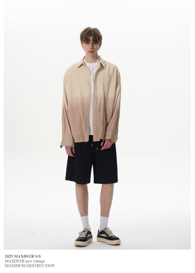 Gradient Contrast Striped Shirt Korean Street Fashion Shirt By MaxDstr Shop Online at OH Vault