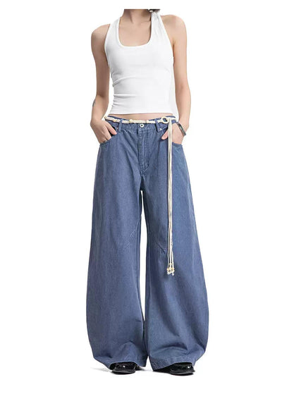 Wide Leg Plain Color Jeans Korean Street Fashion Jeans By Made Extreme Shop Online at OH Vault