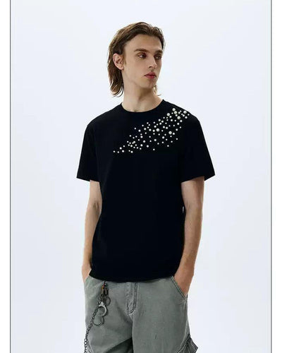 Pearls Detailed Regular Fit T-Shirt Korean Street Fashion T-Shirt By A PUEE Shop Online at OH Vault