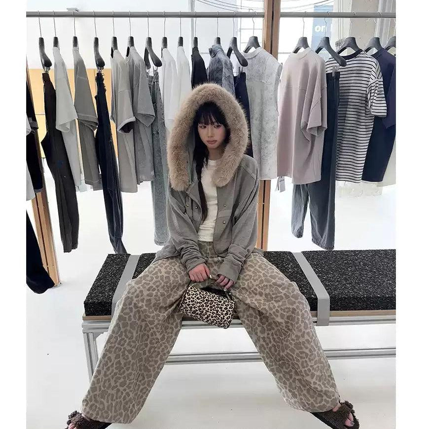 Animal Print Loose Fit Pants Korean Street Fashion Pants By Jump Next Shop Online at OH Vault