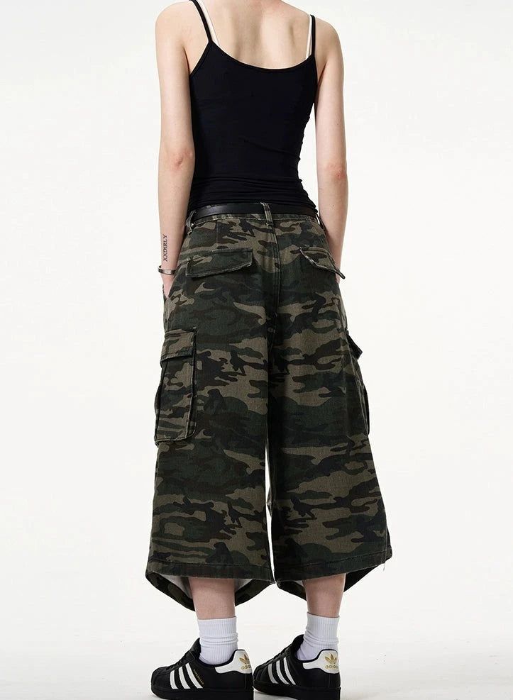 Oversized Classic Camo Cargo Shorts Korean Street Fashion Shorts By Mad Witch Shop Online at OH Vault