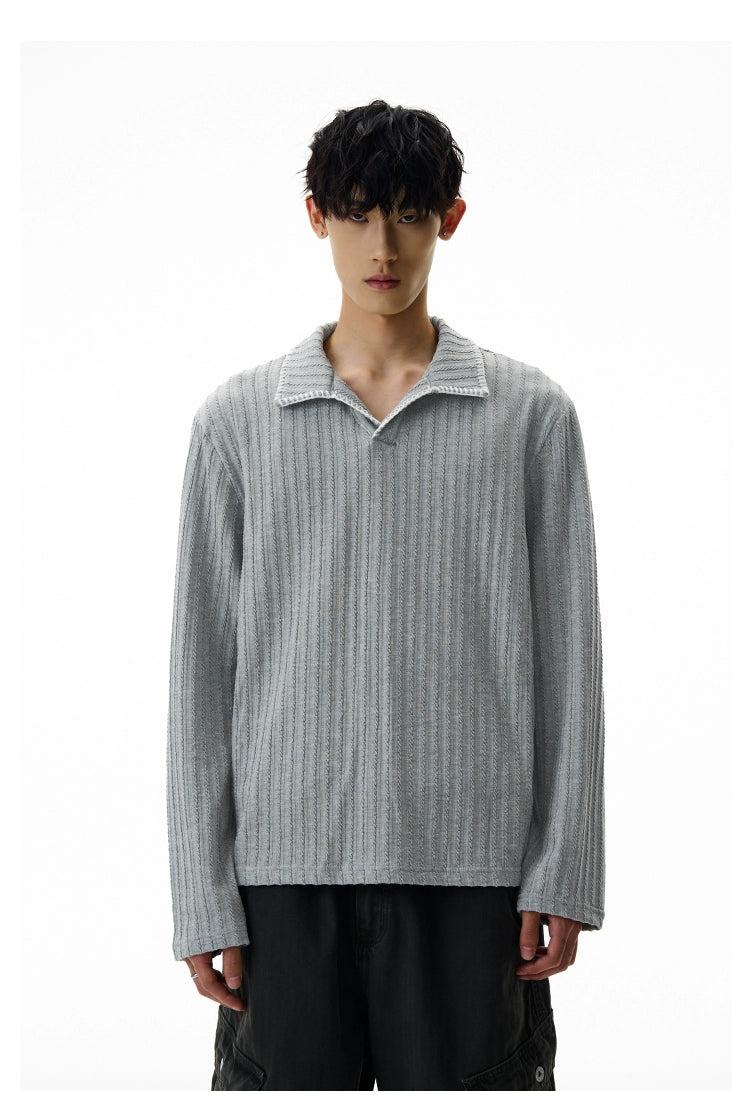Outline Collar Textured Sweater Korean Street Fashion Sweater By A PUEE Shop Online at OH Vault