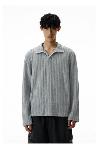 Outline Collar Textured Sweater Korean Street Fashion Sweater By A PUEE Shop Online at OH Vault