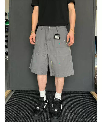 Paint Splatters Denim Shorts Korean Street Fashion Shorts By Poikilotherm Shop Online at OH Vault