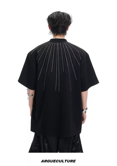 Bead Lined T-Shirt Korean Street Fashion T-Shirt By Argue Culture Shop Online at OH Vault