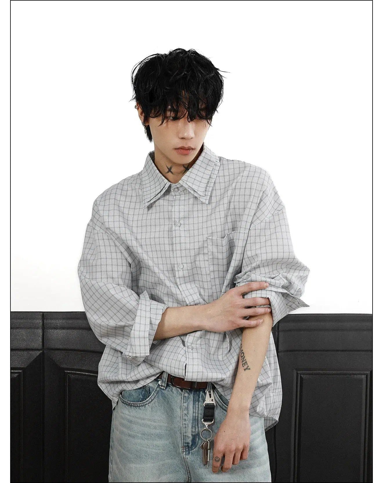 Clean Fit Striped Shirt Korean Street Fashion Shirt By Mr Nearly Shop Online at OH Vault