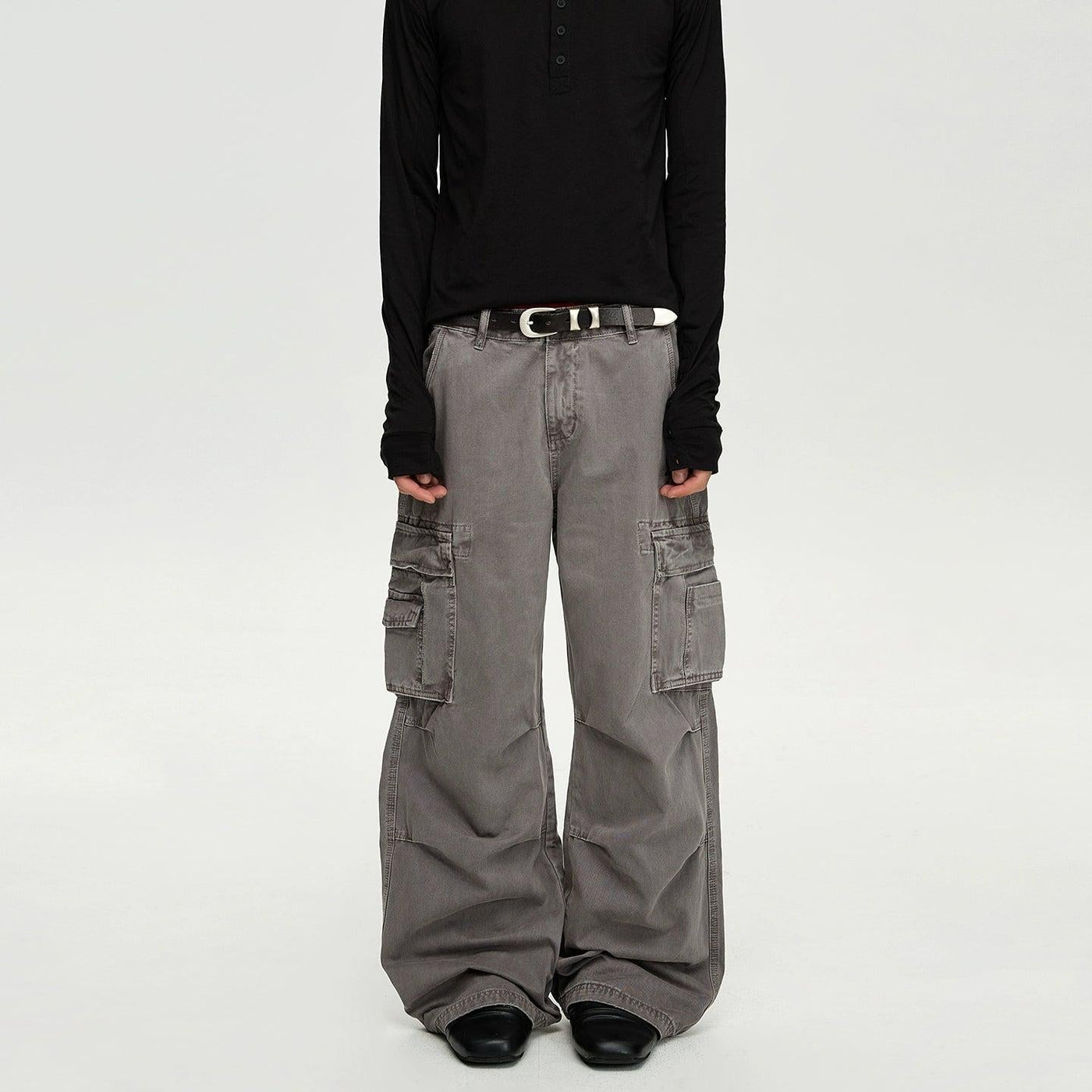 Washed Pleated Cargo Pants Korean Street Fashion Pants By A PUEE Shop Online at OH Vault
