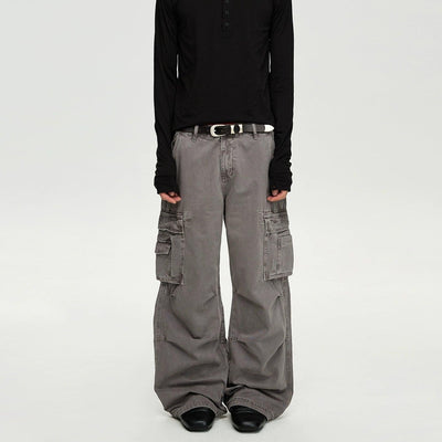 Washed Pleated Cargo Pants Korean Street Fashion Pants By A PUEE Shop Online at OH Vault