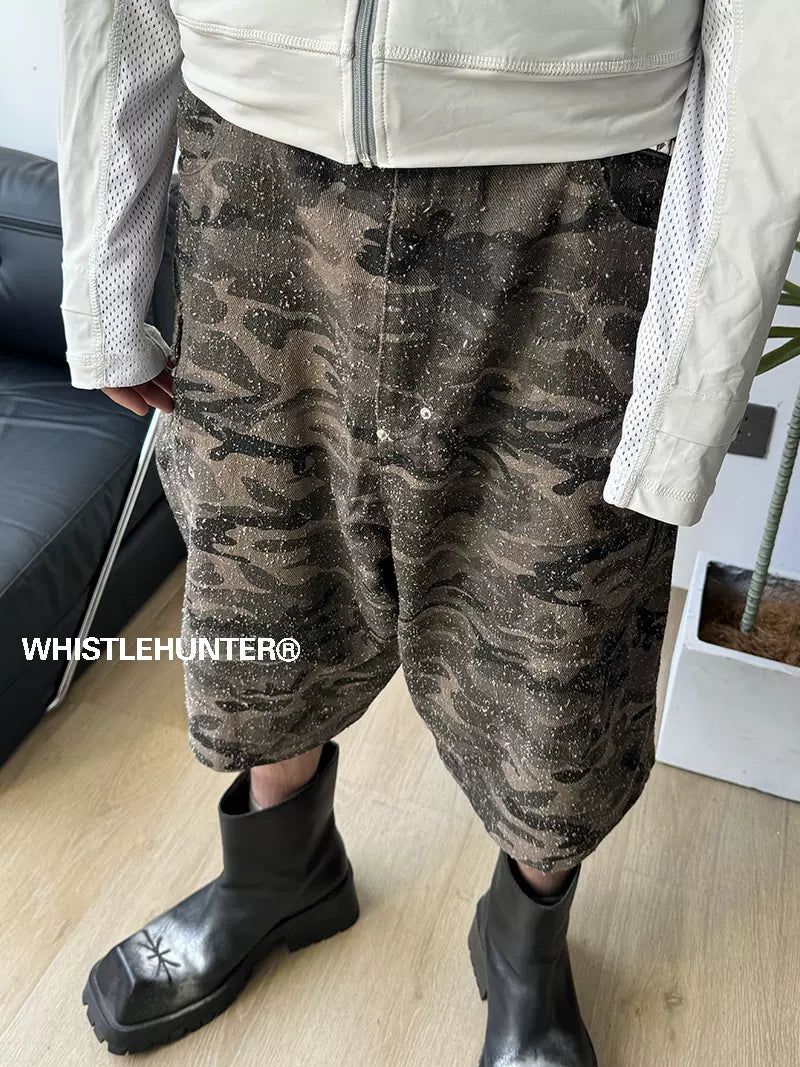 Sanded Camouflage Shorts Korean Street Fashion Shorts By Whistle Hunter Shop Online at OH Vault