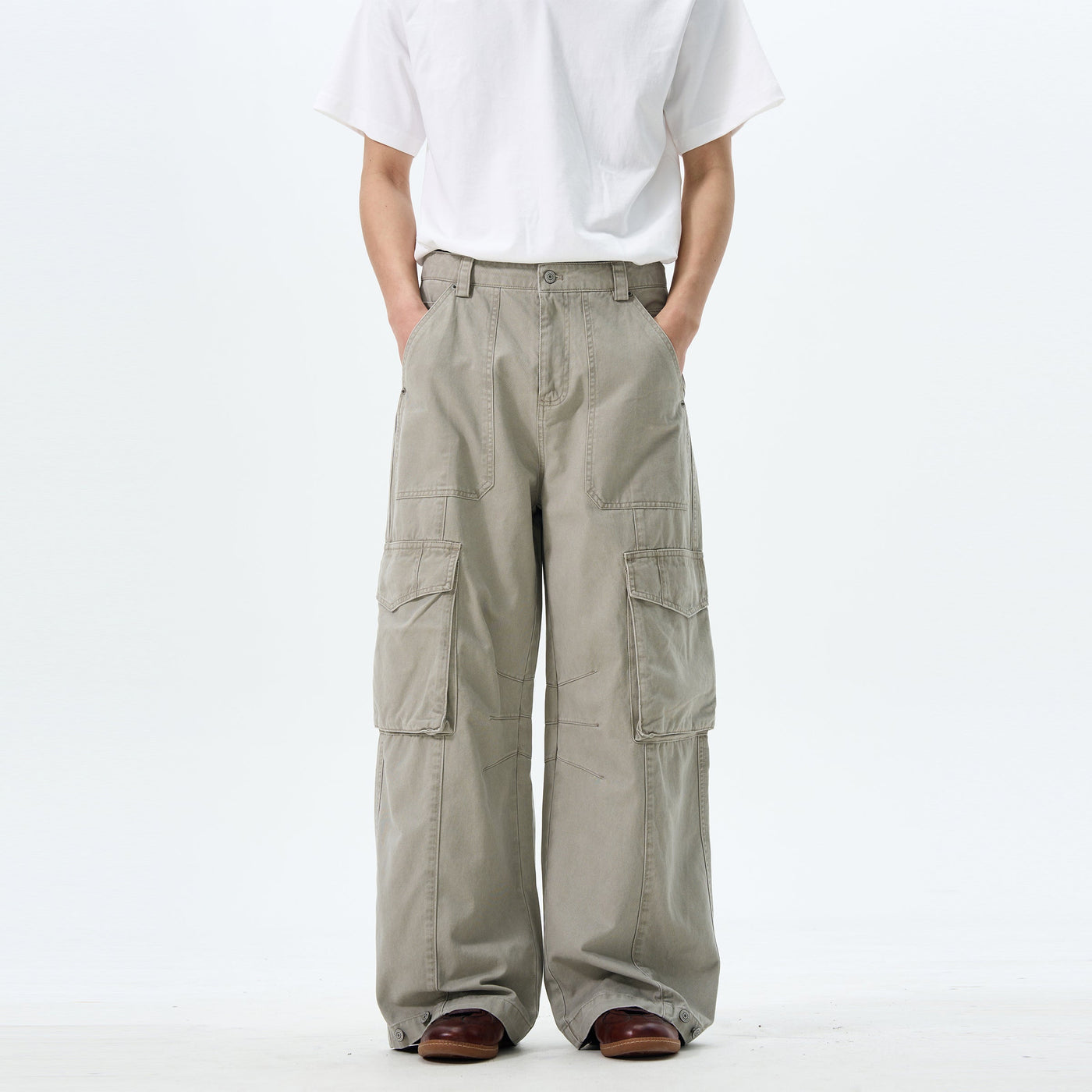 Solid Comfy Cargo Pants Korean Street Fashion Pants By 77Flight Shop Online at OH Vault