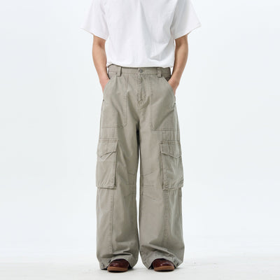 Solid Comfy Cargo Pants Korean Street Fashion Pants By 77Flight Shop Online at OH Vault
