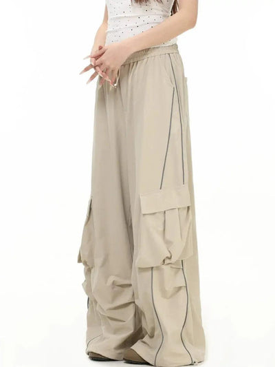 Gartered Loose Cargo Track Pants Korean Street Fashion Pants By INS Korea Shop Online at OH Vault