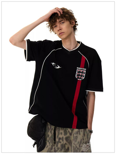 Contrast Piping Racing Style T-Shirt Korean Street Fashion T-Shirt By Mr Nearly Shop Online at OH Vault