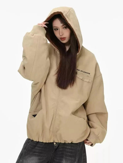 Fleece Lining Oversized Jacket Korean Street Fashion Jacket By INS Korea Shop Online at OH Vault