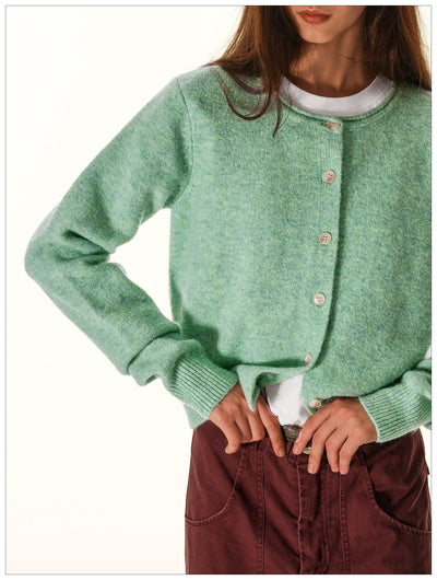 Round Neck Buttoned Knit Cardigan Korean Street Fashion Cardigan By Mr Nearly Shop Online at OH Vault