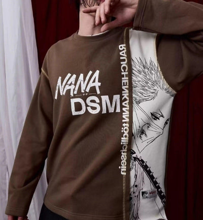 Nana Outline Print Crewneck Korean Street Fashion Crewneck By Donsmoke Shop Online at OH Vault