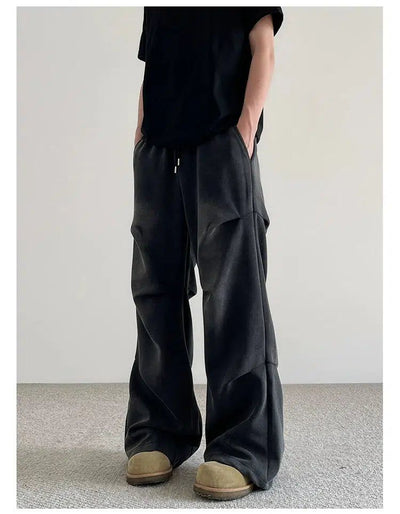 Drawcord Multi-Pleats Pants Korean Street Fashion Pants By A PUEE Shop Online at OH Vault